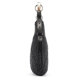Yves Saint Laurent 107203 Black Braided Rope Mombasa Shoulder Bag
