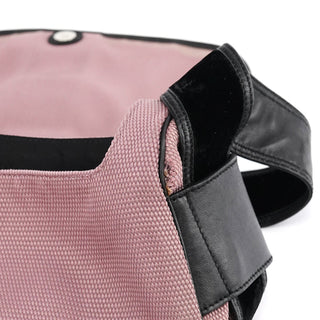 Yves Saint Laurent 120456 Pink Nylon Velvet Buckle Shoulder Bag