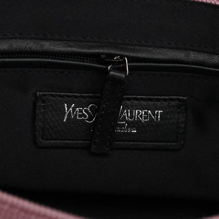 Yves Saint Laurent 120456 Pink Nylon Velvet Buckle Shoulder Bag