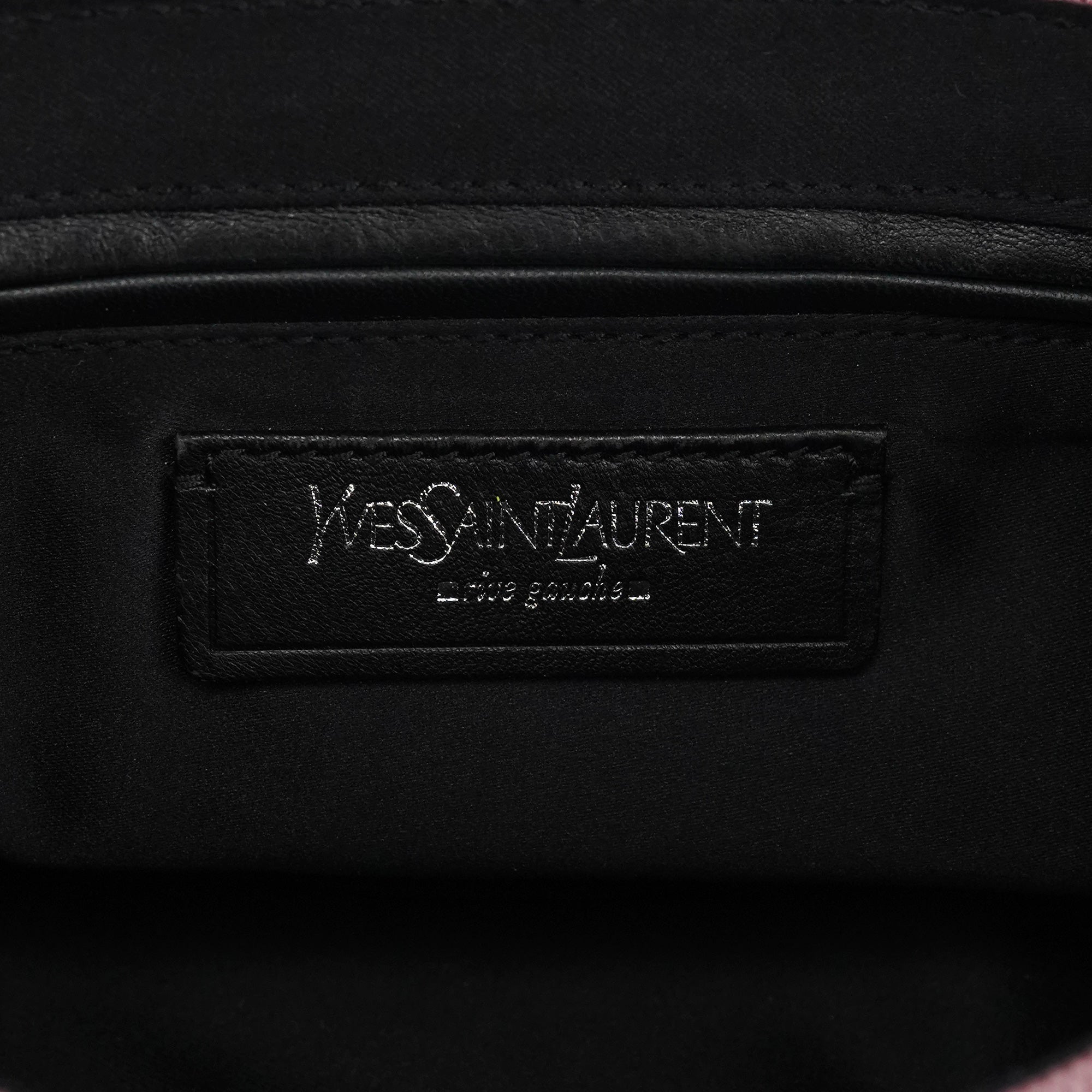 Yves Saint Laurent 120456 Schultertasche mit Schnalle aus Nylon in Rosa und Samt