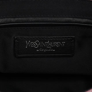 Yves Saint Laurent 120456 Pink Nylon Velvet Buckle Shoulder Bag
