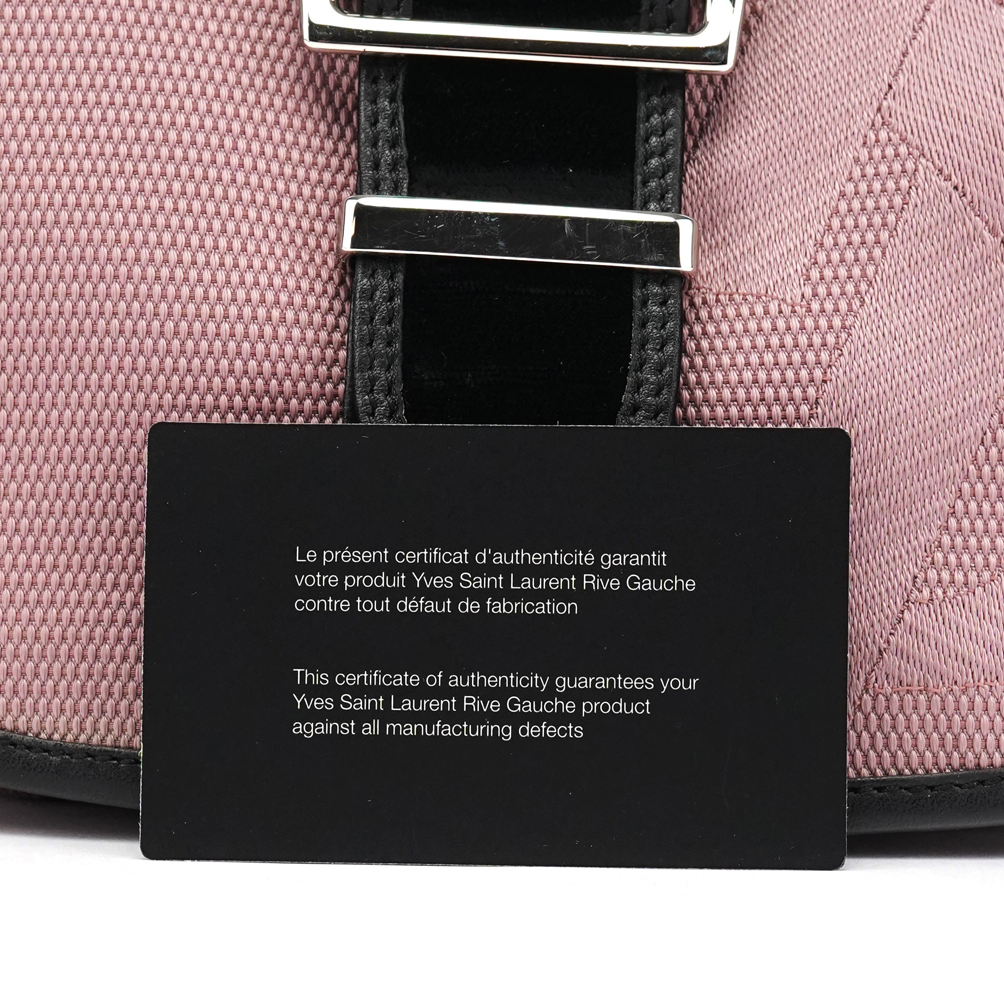 Yves Saint Laurent 120456 Schultertasche mit Schnalle aus Nylon in Rosa und Samt