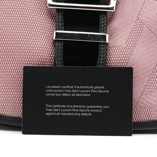 Yves Saint Laurent 120456 Pink Nylon Velvet Buckle Shoulder Bag