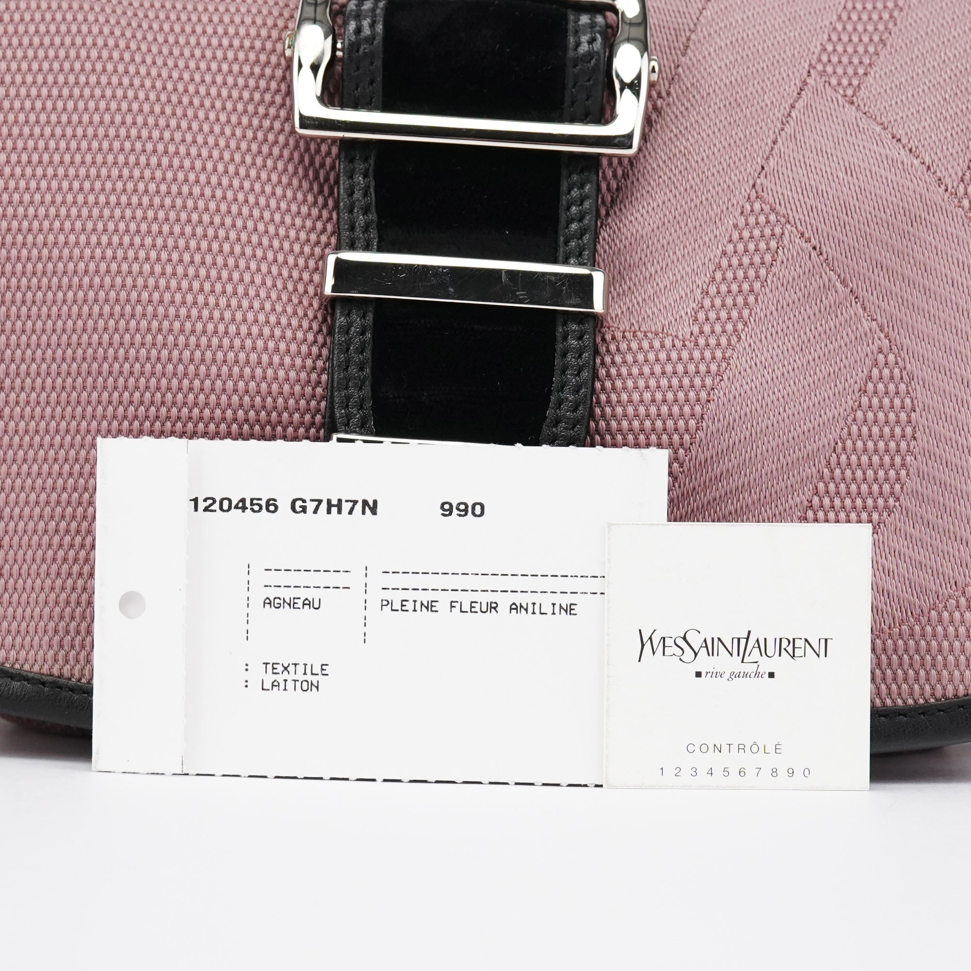 Yves Saint Laurent 120456 Schultertasche mit Schnalle aus Nylon in Rosa und Samt