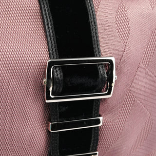 Yves Saint Laurent 120456 Pink Nylon Velvet Buckle Shoulder Bag