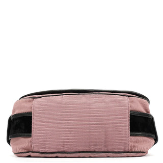 Yves Saint Laurent 120456 Pink Nylon Velvet Buckle Shoulder Bag