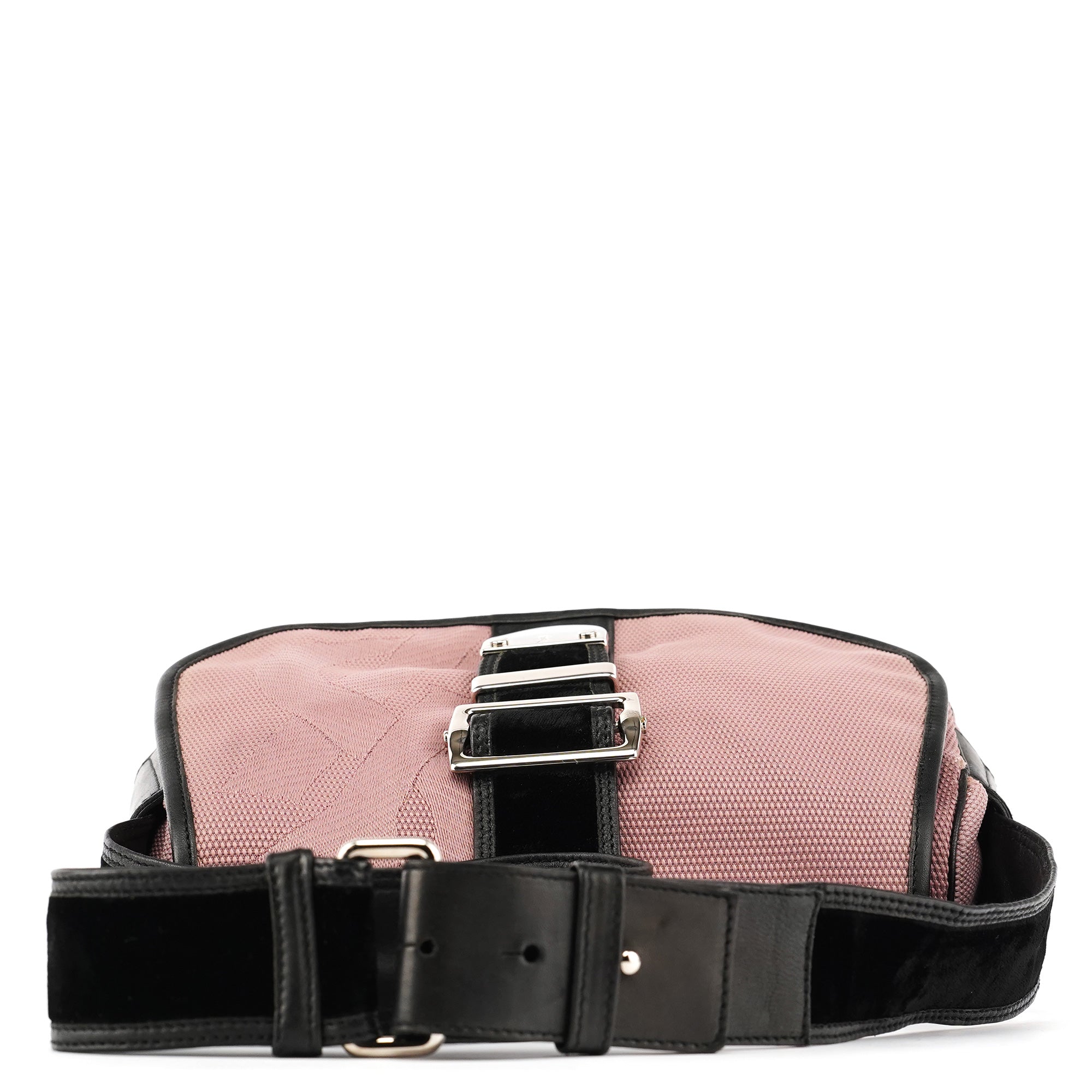 Yves Saint Laurent 120456 Schultertasche mit Schnalle aus Nylon in Rosa und Samt