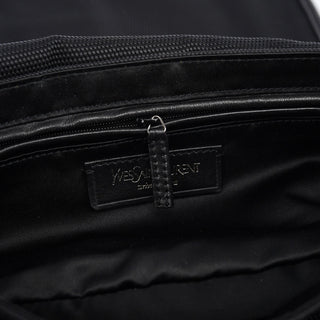 Yves Saint Laurent 120463 Black Nylon Velvet Shoulder Bag