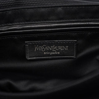 Yves Saint Laurent 120463 Black Nylon Velvet Shoulder Bag