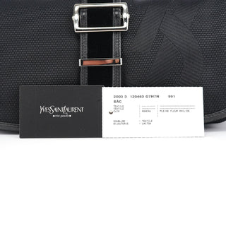 Yves Saint Laurent 120463 Black Nylon Velvet Shoulder Bag