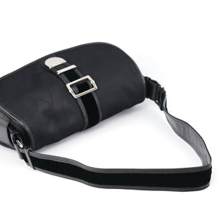 Yves Saint Laurent 120463 Black Nylon Velvet Shoulder Bag
