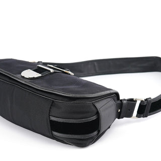 Yves Saint Laurent 120463 Black Nylon Velvet Shoulder Bag