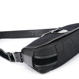 Yves Saint Laurent 120463 Black Nylon Velvet Shoulder Bag