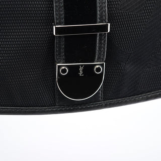 Yves Saint Laurent 120463 Black Nylon Velvet Shoulder Bag