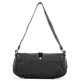 Yves Saint Laurent 120463 Black Nylon Velvet Shoulder Bag