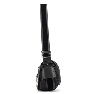 Yves Saint Laurent 120463 Black Nylon Velvet Shoulder Bag