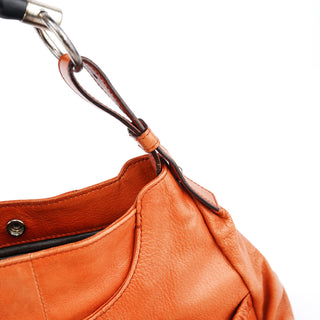 Yves Saint Laurent 121615 Orange Leather Mombasa Shoulder Bag