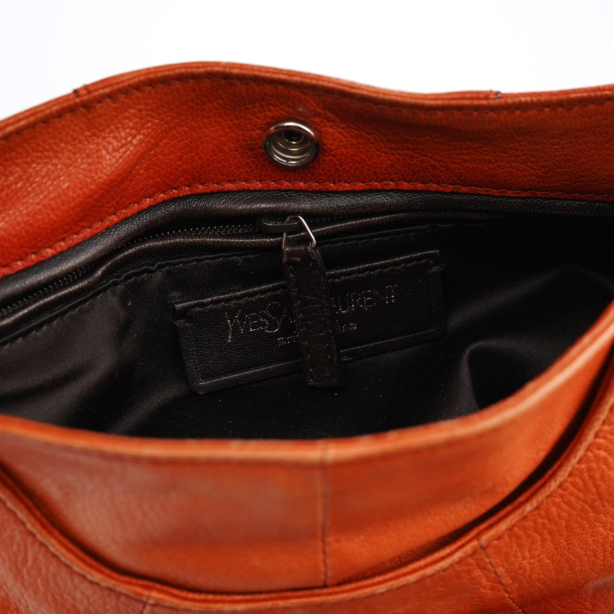 Yves Saint Laurent 121615 Orange Leather Mombasa Shoulder Bag