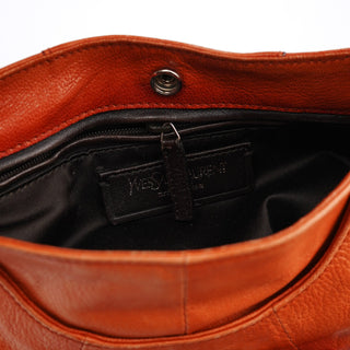 Yves Saint Laurent 121615 Orange Leather Mombasa Shoulder Bag