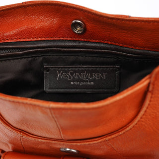 Yves Saint Laurent 121615 Orange Leather Mombasa Shoulder Bag