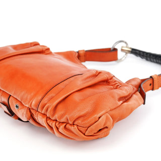 Yves Saint Laurent 121615 Orange Leather Mombasa Shoulder Bag