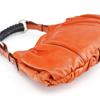 Yves Saint Laurent 121615 Orange Leather Mombasa Shoulder Bag