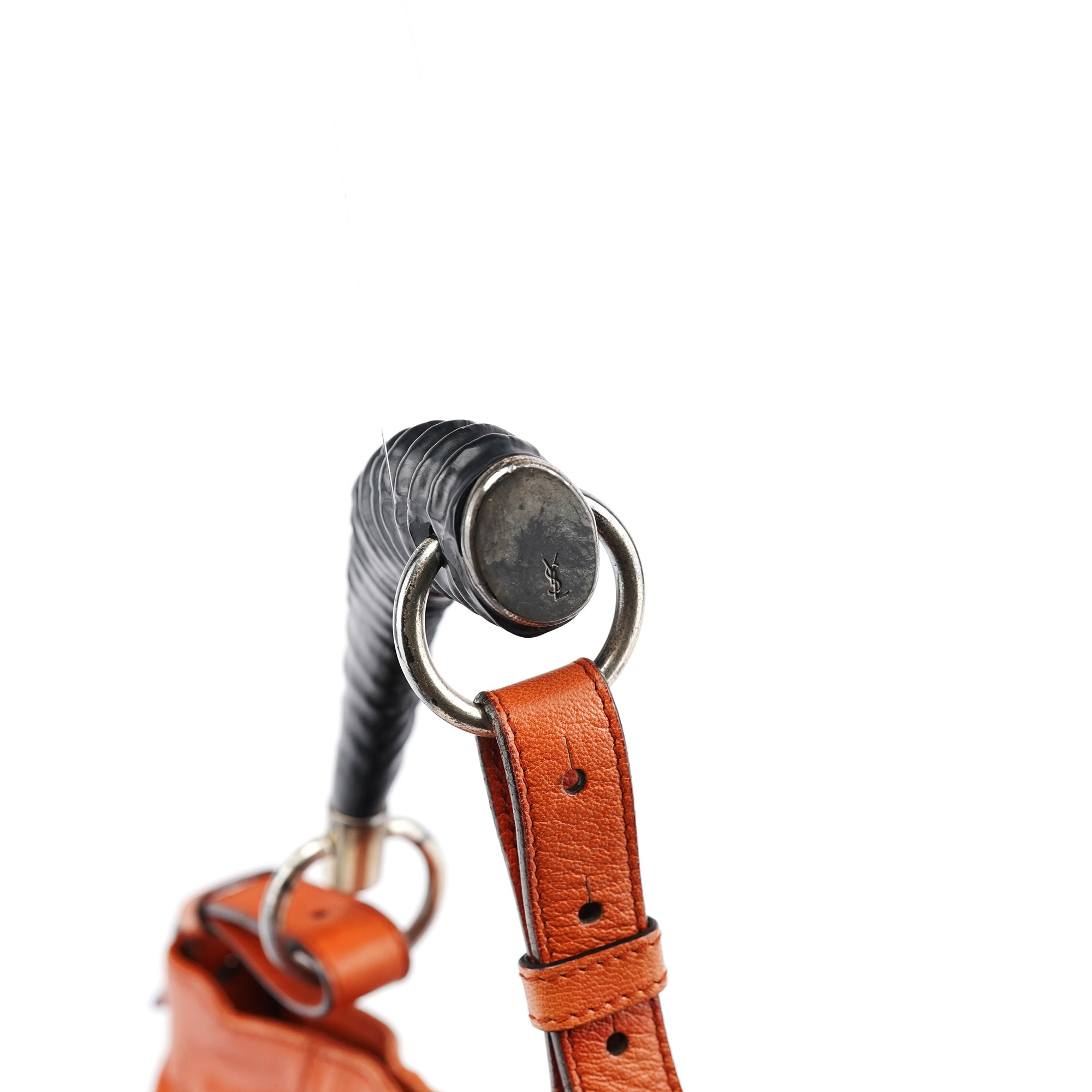 Yves Saint Laurent 121615 Orange Leather Mombasa Shoulder Bag