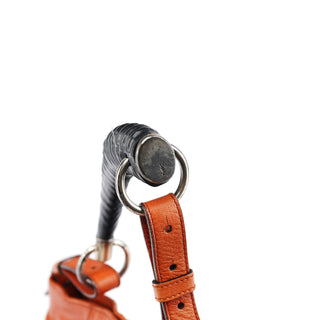 Yves Saint Laurent 121615 Orange Leather Mombasa Shoulder Bag