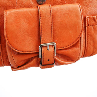 Yves Saint Laurent 121615 Orange Leather Mombasa Shoulder Bag