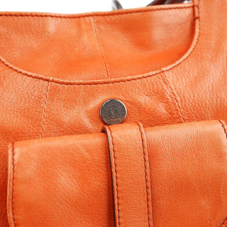 Yves Saint Laurent 121615 Orange Leather Mombasa Shoulder Bag