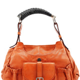 Yves Saint Laurent 121615 Orange Leather Mombasa Shoulder Bag