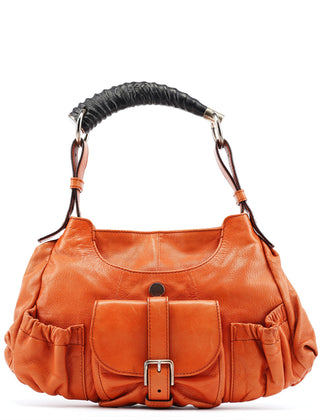Yves Saint Laurent 121615 Orange Leather Mombasa Shoulder Bag