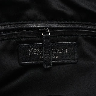 Yves Saint Laurent 123435 Black Canvas Velvet YSL Tote Bag