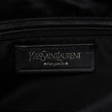 Yves Saint Laurent 123435 Tote Bag aus schwarzem Canvas mit YSL-Logo aus Samt