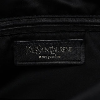 Yves Saint Laurent 123435 Black Canvas Velvet YSL Tote Bag