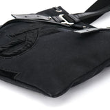 Yves Saint Laurent 123435 Tote Bag aus schwarzem Canvas mit YSL-Logo aus Samt