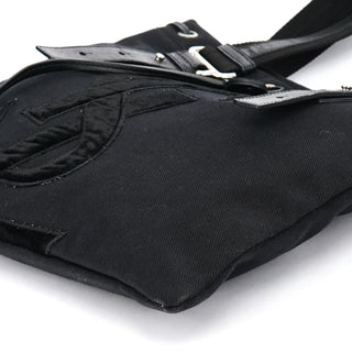 Yves Saint Laurent 123435 Black Canvas Velvet YSL Tote Bag
