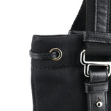 Yves Saint Laurent 123435 Tote Bag aus schwarzem Canvas mit YSL-Logo aus Samt