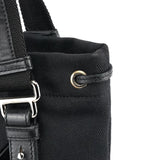 Yves Saint Laurent 123435 Tote Bag aus schwarzem Canvas mit YSL-Logo aus Samt
