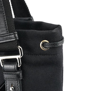 Yves Saint Laurent 123435 Black Canvas Velvet YSL Tote Bag