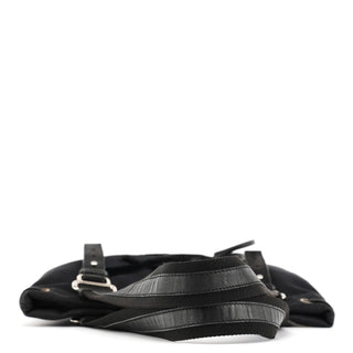 Yves Saint Laurent 123435 Black Canvas Velvet YSL Tote Bag