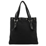 Yves Saint Laurent 123435 Tote Bag aus schwarzem Canvas mit YSL-Logo aus Samt