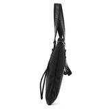 Yves Saint Laurent 123435 Tote Bag aus schwarzem Canvas mit YSL-Logo aus Samt