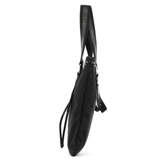 Yves Saint Laurent 123435 Black Canvas Velvet YSL Tote Bag