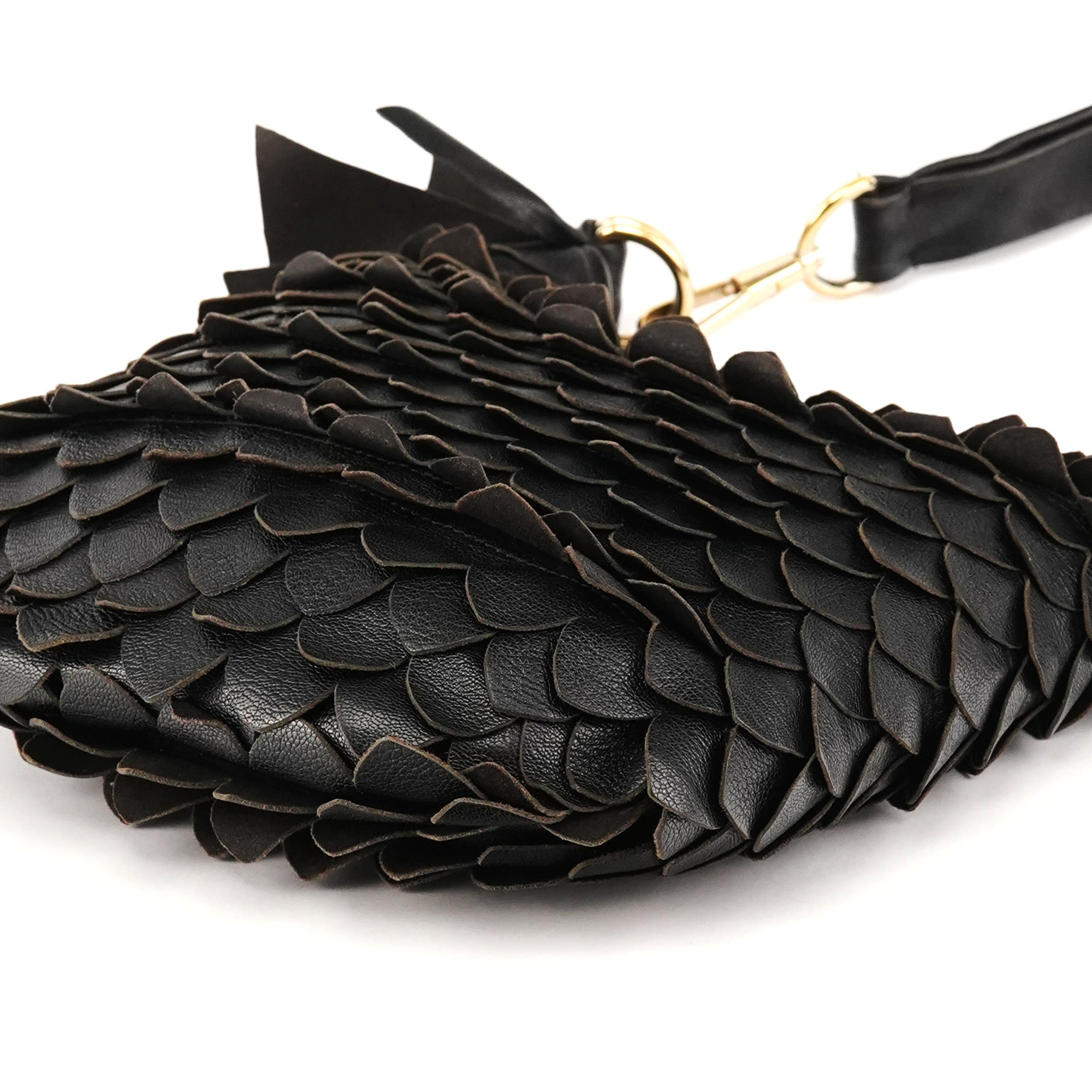 Yves Saint Laurent 137267 Black Petal Leather Hobo Shoulder Bag
