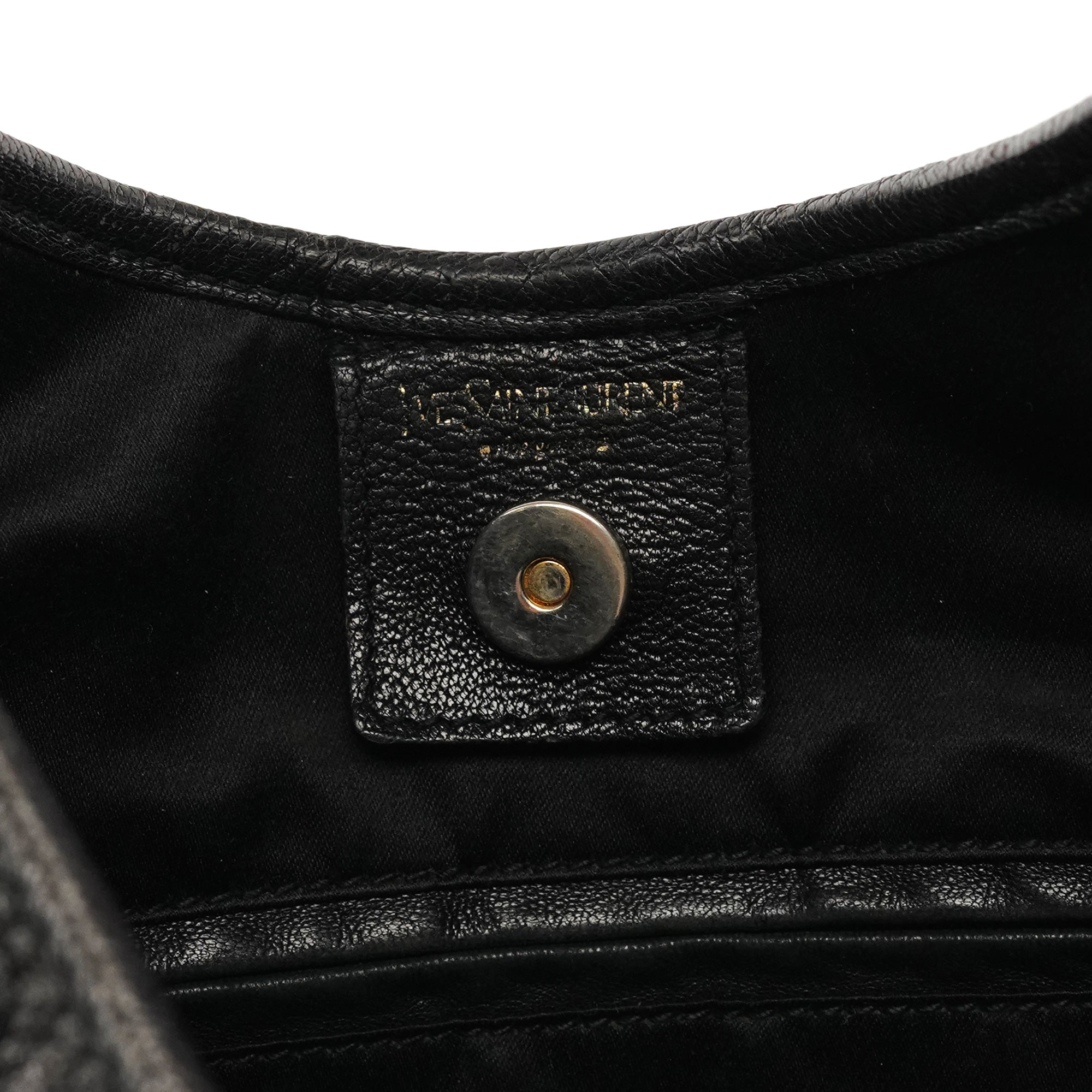 Yves Saint Laurent 137267 Black Petal Leather Hobo Shoulder Bag