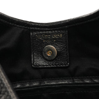 Yves Saint Laurent 137267 Black Petal Leather Hobo Shoulder Bag