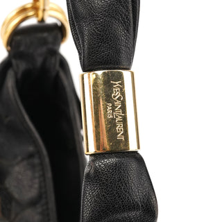 Yves Saint Laurent 137267 Black Petal Leather Hobo Shoulder Bag