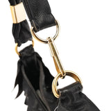 Yves Saint Laurent 137267 Black Petal Leather Hobo Shoulder Bag