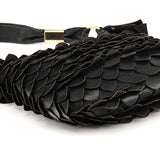 Yves Saint Laurent 137267 Black Petal Leather Hobo Shoulder Bag